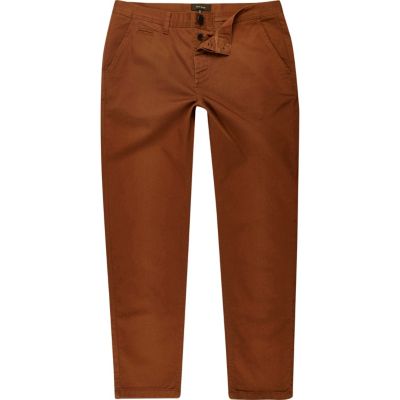 Rust slim fit trousers
